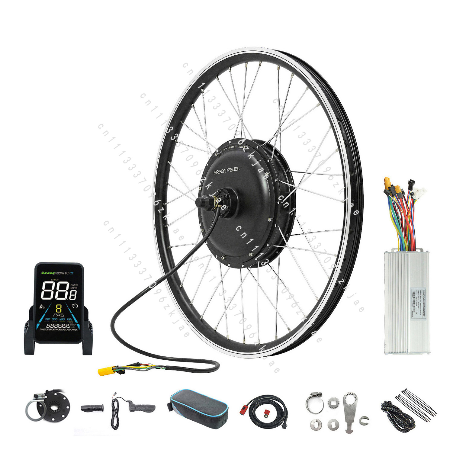 Gearless Hub Motor Conversion Kit 2000W With Display - 52V 2000WハイパワーブラシレスギアレスハブモーターLCDディスプレイツイストコンバージョンキット（電動自転車用）